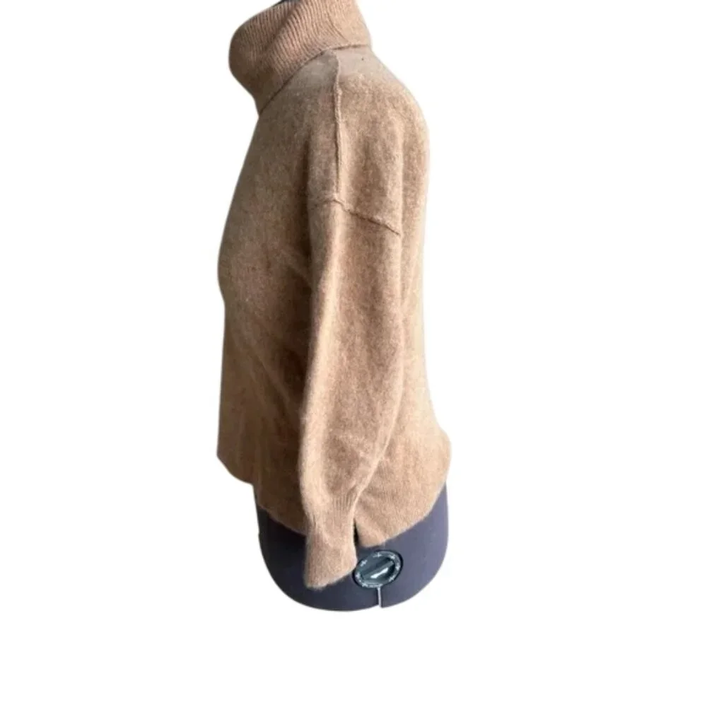 The Group by Babaton tan ribbed turtleneck cashmere sweater size M - Picture 5 of 10